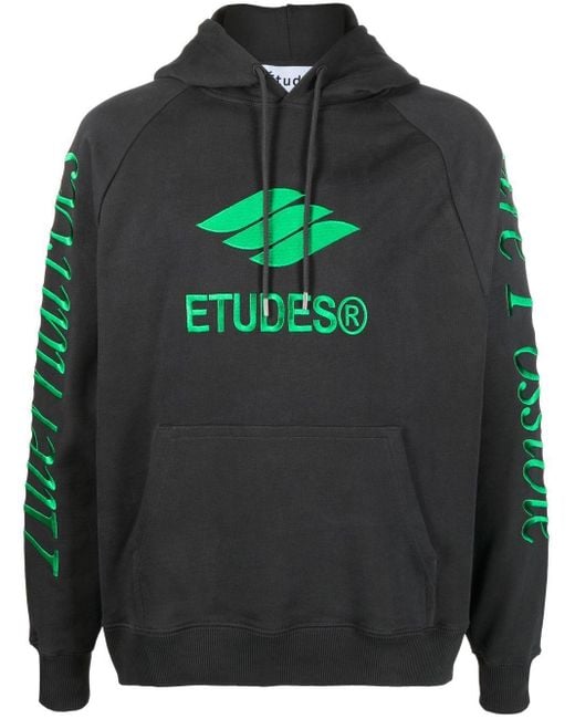 Etudes Studio Gray Racing Eco Logo-Embroidered Hoodie for men