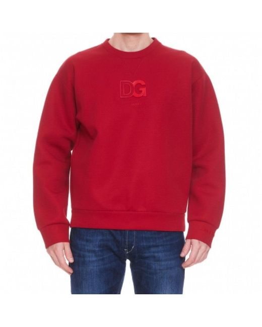 Dolce & Gabbana Red Logo Sweatshirt for men