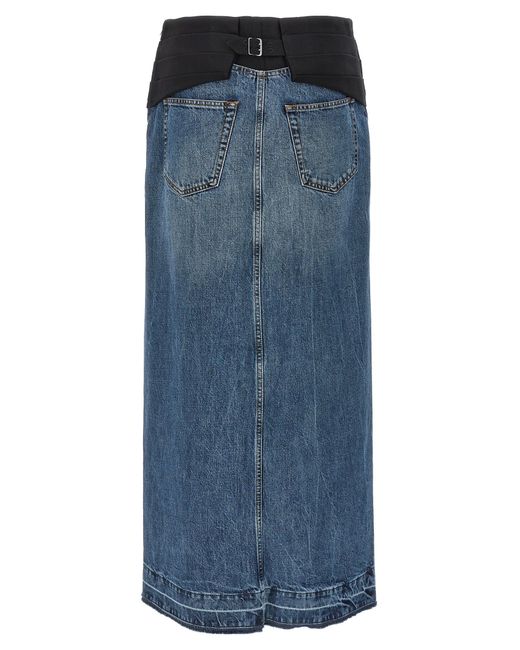 Stella McCartney Blue Tuxedo Band Skirt