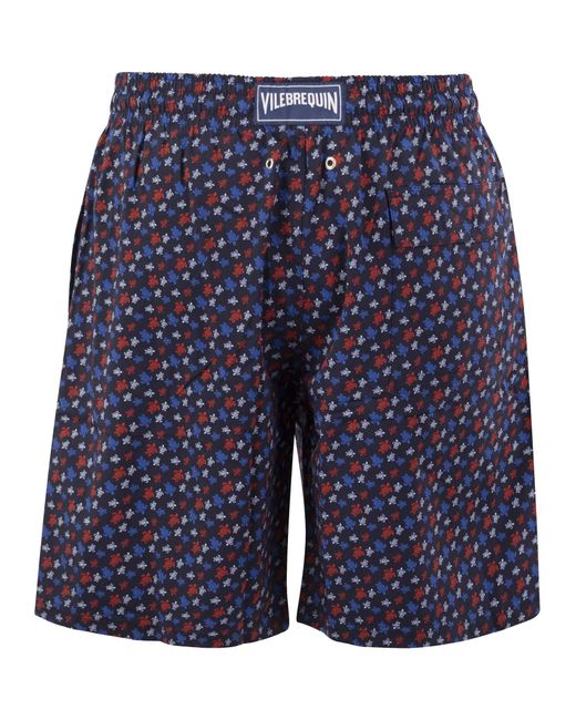 Vilebrequin Blue Stretch Swim Shorts mit Muster