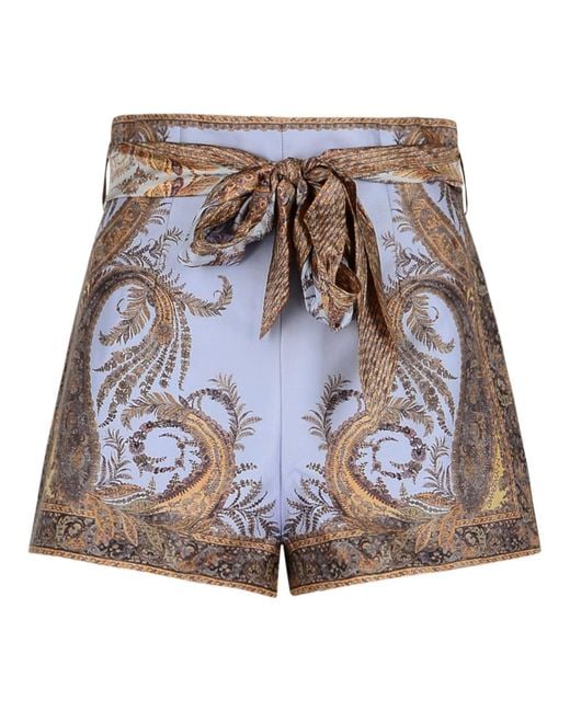 Zimmermann Purple Lilac Seidenmischshorts