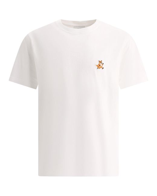 Maison Kitsuné Maison Kitsuné "running Fox" T -shirt in het White voor heren