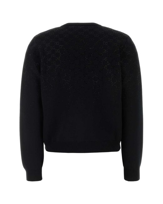 Gucci Black Wool Blend Cardigan