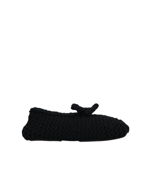 Dolce & Gabbana Black Wool Knit Ballerinas