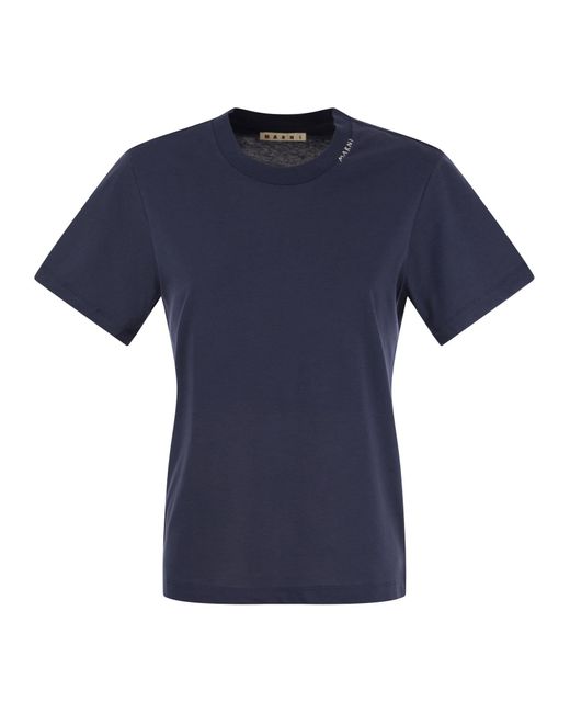 Marni Blue Set von 3 Baumwoll -T -Shirts