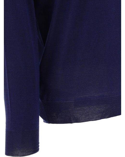 Lightweight Cashmere and Silk Crew Neck Pull Brunello Cucinelli pour homme en coloris Blue