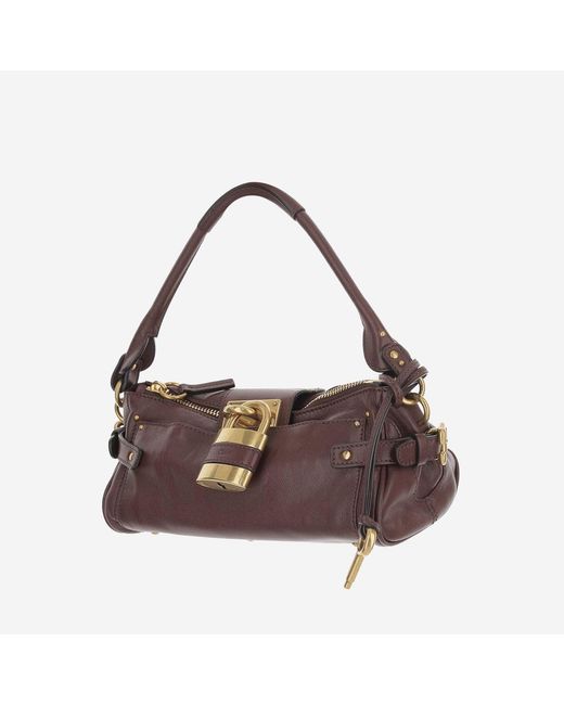 Chloé Purple Leather Shoulder Bag Paddington