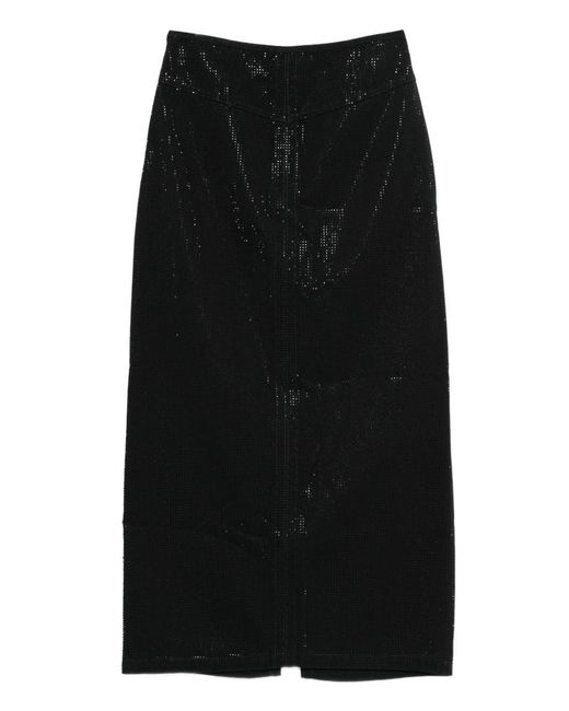 Emporio Armani Black Studded Long Skirt