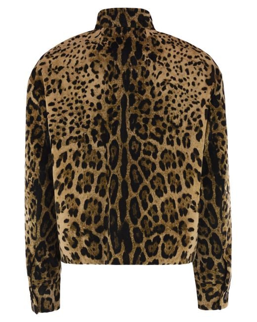 Max Mara Brown Mstedro – Cropped Animal-Print Cotton Jacket