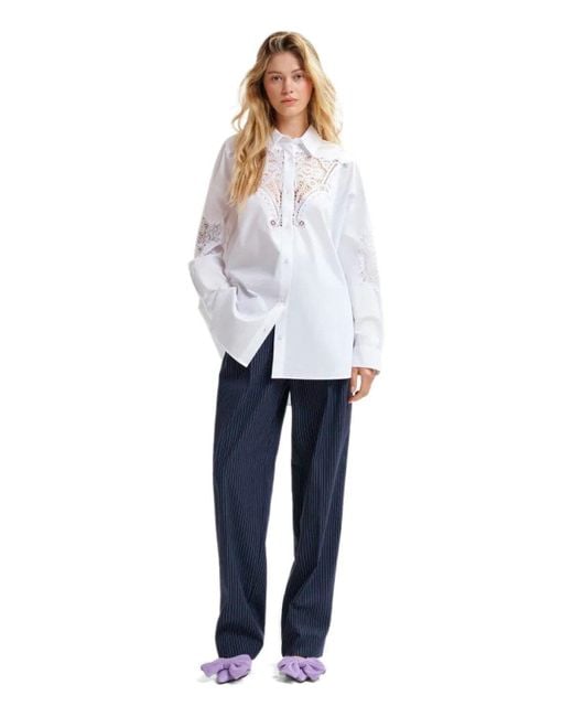 Essentiel Antwerp Blue Herb Pinstripe Trousers