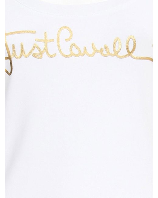 Just Cavalli White T-Shirt Stretch Cotton