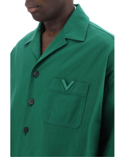Valentino Garavani "canvas -overschot Met V -details in het Green voor heren