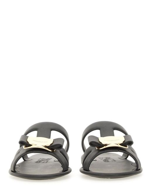 Ferragamo Black Solid New Vara Sandals