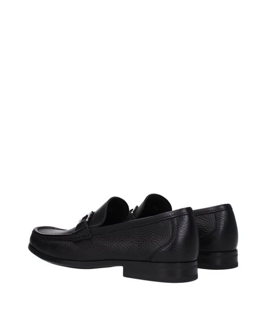 Ferragamo Black Grandioso Loafers Leather