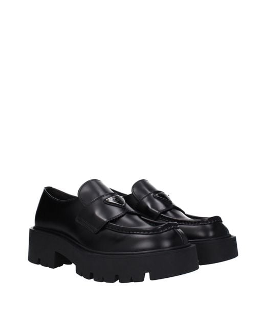 Prada Black Leather Loafers