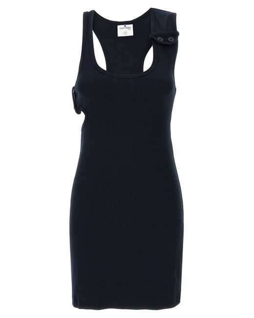 Courreges Courres 'double Buckele 90's Rib 'jurk in het Blue