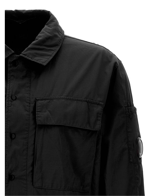 C P Company C.P. Firma 'Rip Stop' Overshirt in Black für Herren