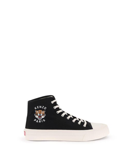 KENZO White Canvas High-Top Sneakers