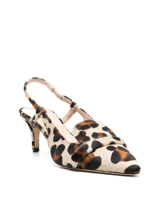P.A.R.O.S.H. Multicolor 70Mm Leopard-Print Slingback Pumps