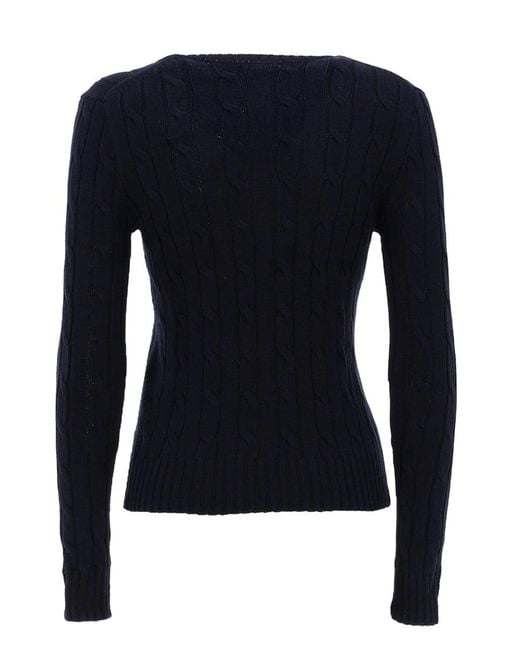 Polo Ralph Lauren Blue Cable Knit With Logo