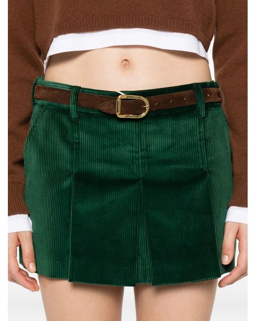 Miu Miu Green Gonne Velluto Coste
