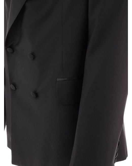Bode Black Double-breasted Tuxedo Blazer for men