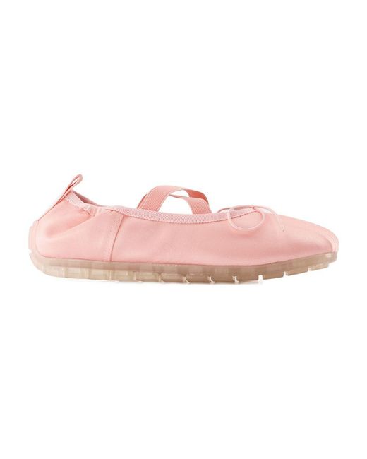 Simone Rocha Schoenen ,Roze ,Satijn Roze Zijden Ballerina Satijnen Schoenen in het Pink