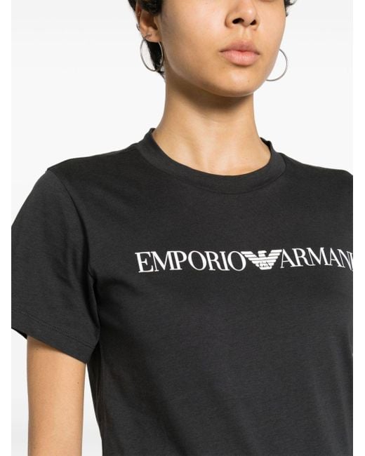 Emporio Armani Black Logo Cotton T-Shirt