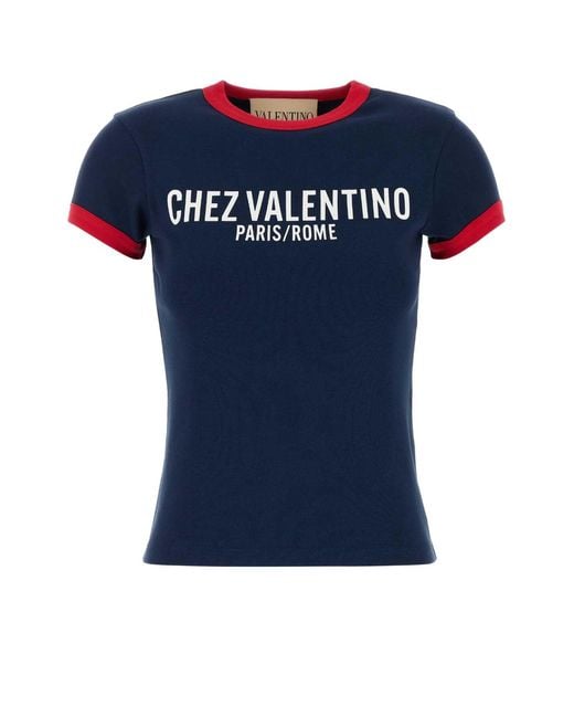 Valentino Garavani Blue Cotton T-Shirt
