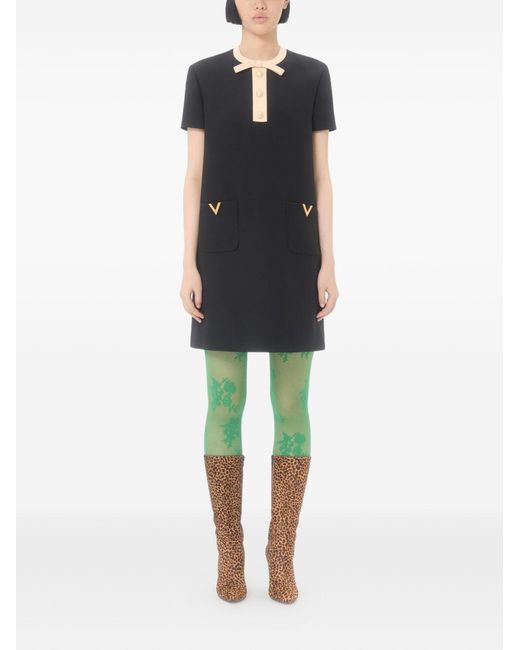 Valentino Black Wool And Silk Blend Dress
