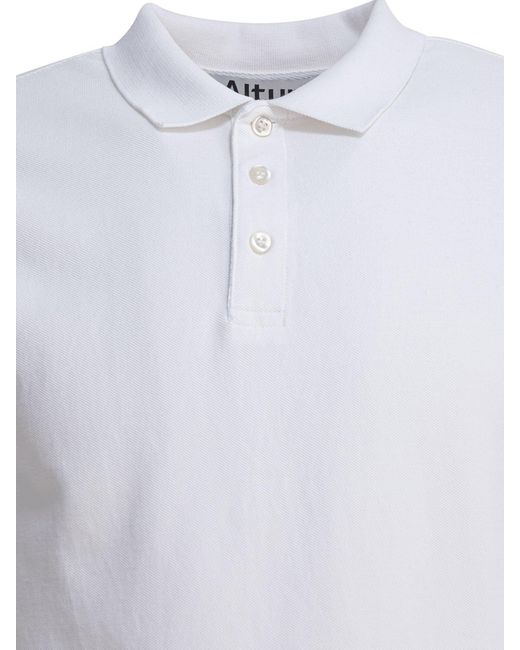 Altum White Cotton Polo Shirt for men