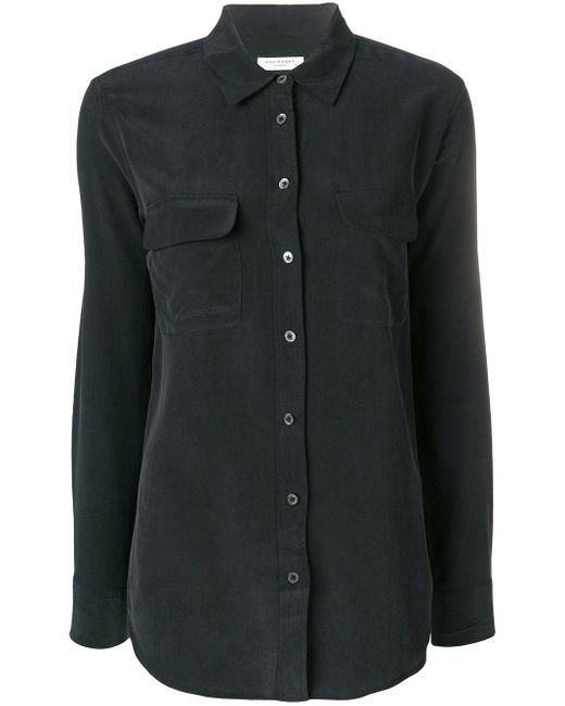 Equipment Black Silk Shirt