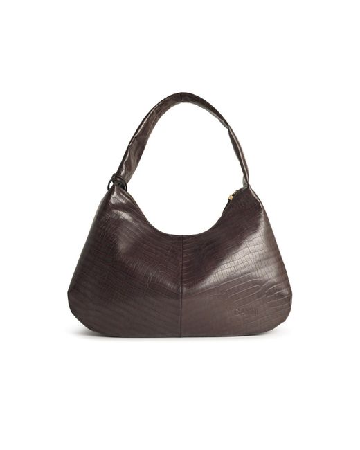 Ganni Brown 'Bou Croco Xxl' Recycled Leather Blend Bag