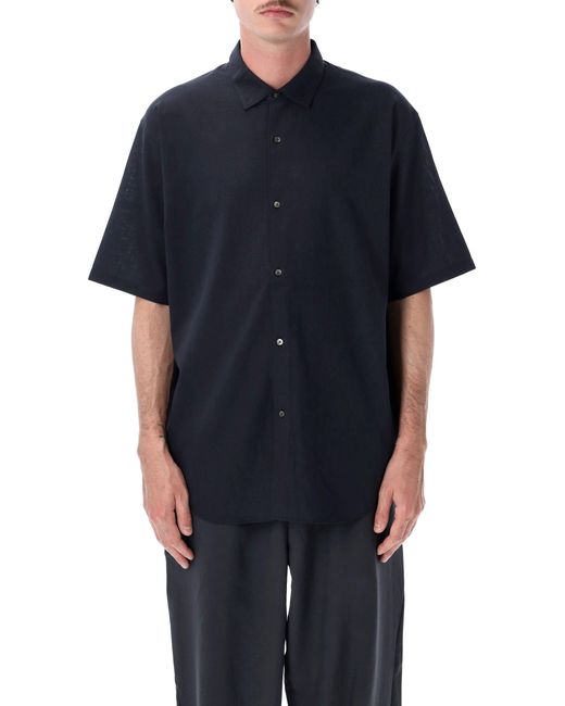 Goldwin Blue Relaxed Fit Short-Sleeve Button-Up Shirt for men