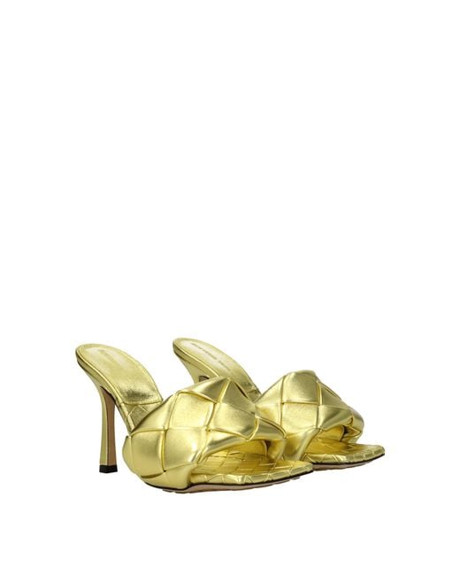 Bottega Veneta Yellow Leather Sandals