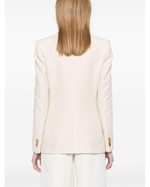 Tagliatore Natural Tailored Double-Breasted Jacket With Textured Fabr