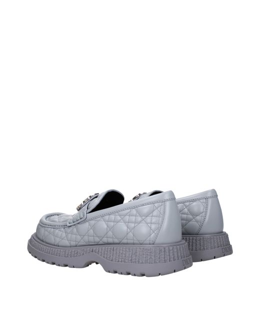 Dior Gray Buffalo Loafers Leather