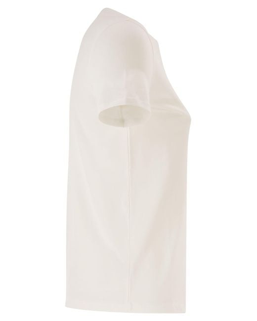 Weekend by Maxmara White Wkdmultib Basic Cotton Jersey T Shirt