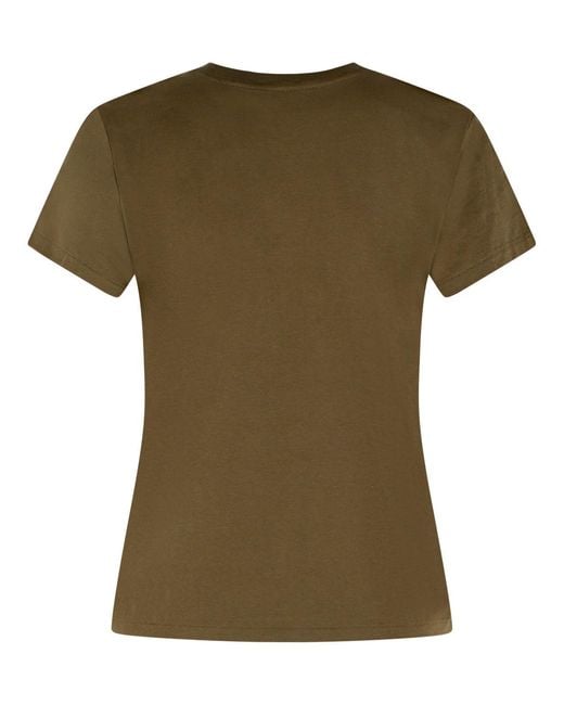 Polo Ralph Lauren Green Braunes Baumwoll-T-Shirt