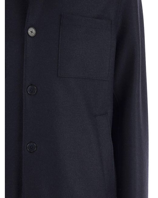 Manteau de chemise en laine Herno pour homme en coloris Blue