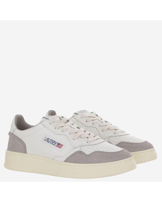 Autry White Leather Sneakers With Suede Inserts And Logo Accents for men