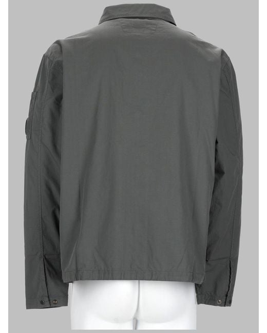 C P Company Gray Overshirt Con Bottoni for men