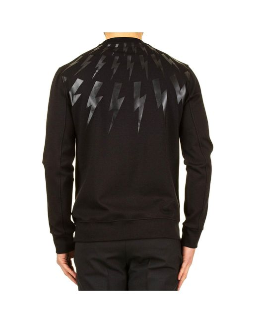 Neil Barrett Lightning Print Sweatshirt in Black für Herren