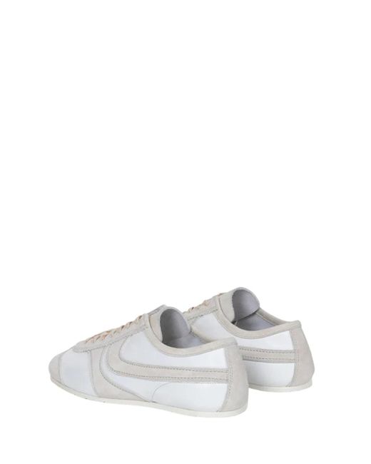 Dries Van Noten White Suede Sneakers