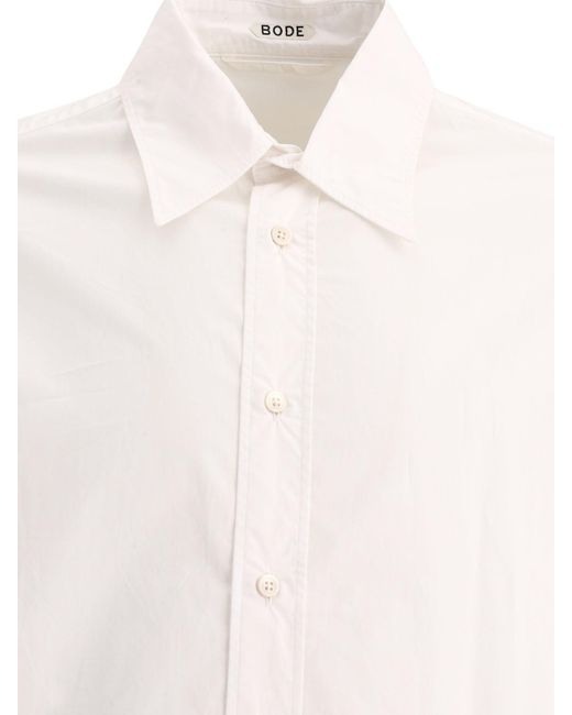 Bode Monogram Poplin Shirt in het White voor heren