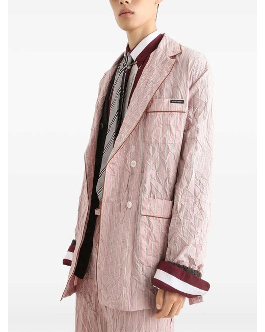 Dolce & Gabbana Pink Striped Dressing Gown
