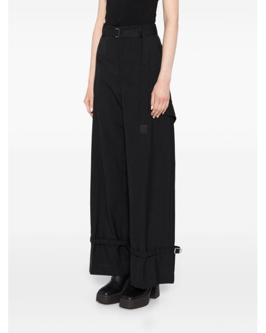 Sacai Black Belted Tailored Trousers