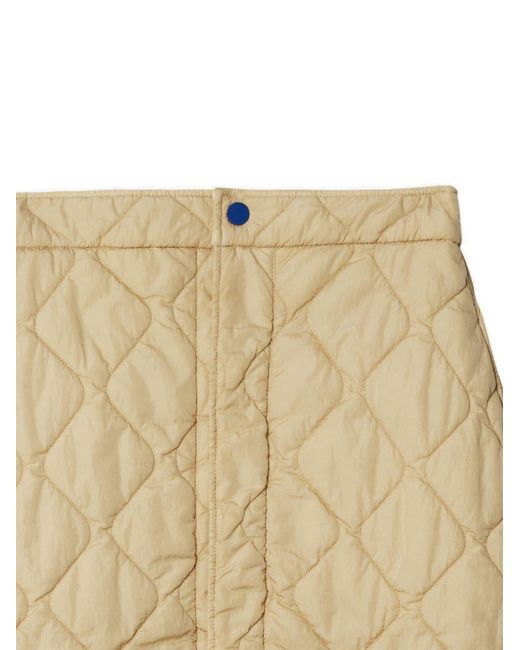 Minijupe En Jean Matelassée À Losanges Burberry en coloris Natural