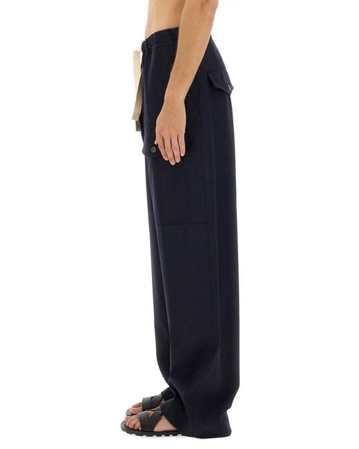 Dries Van Noten Blue Cotton Pants for men