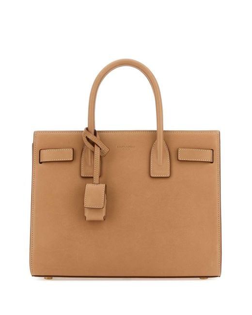 Saint Laurent Brown Camel Leather Baby Sac De Jour Handbag